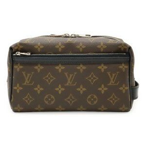 LOUIS VUITTON Monogram Macassar Truss Toilette Pouch Travel Second Bag Handba...